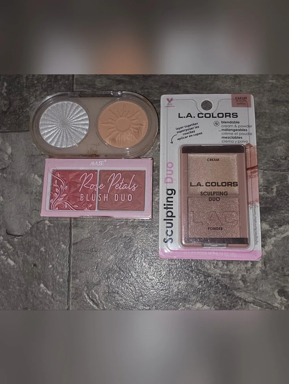 Amuse Blush Duo, Kleancolor Bronze & Glow & Highlighter Duo BNIB
